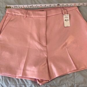 High waisted pink shimmer shorts